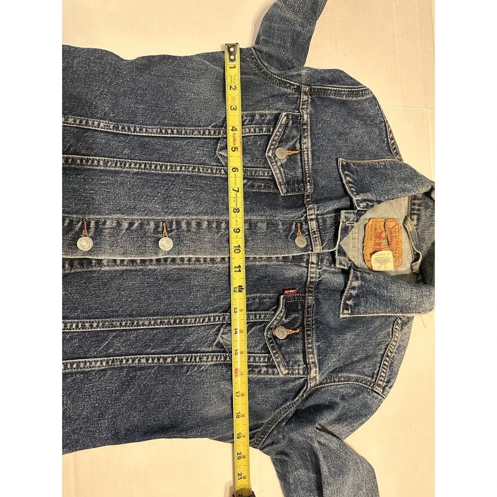 Levi's Jean Jacket Medium Y2K 2002 Trucker Iconic Coat Button Up Womens - Picture 12 of 16